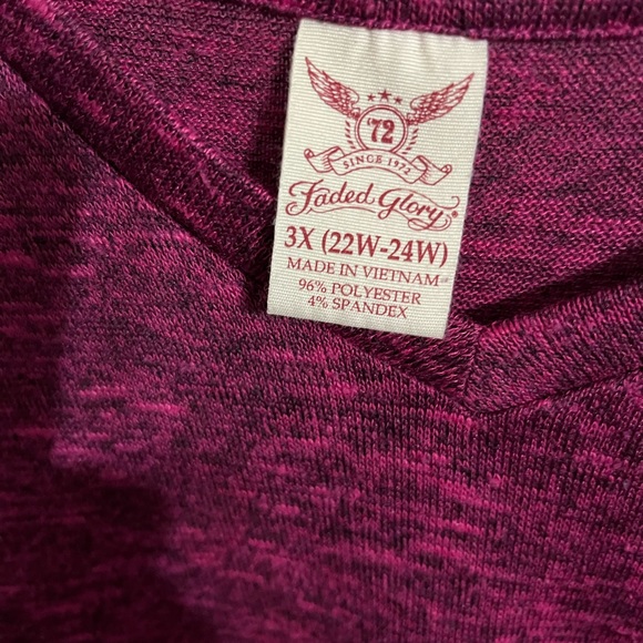 3X 22/24 Faded Glory Fuchsia sweater - Picture 4 of 10